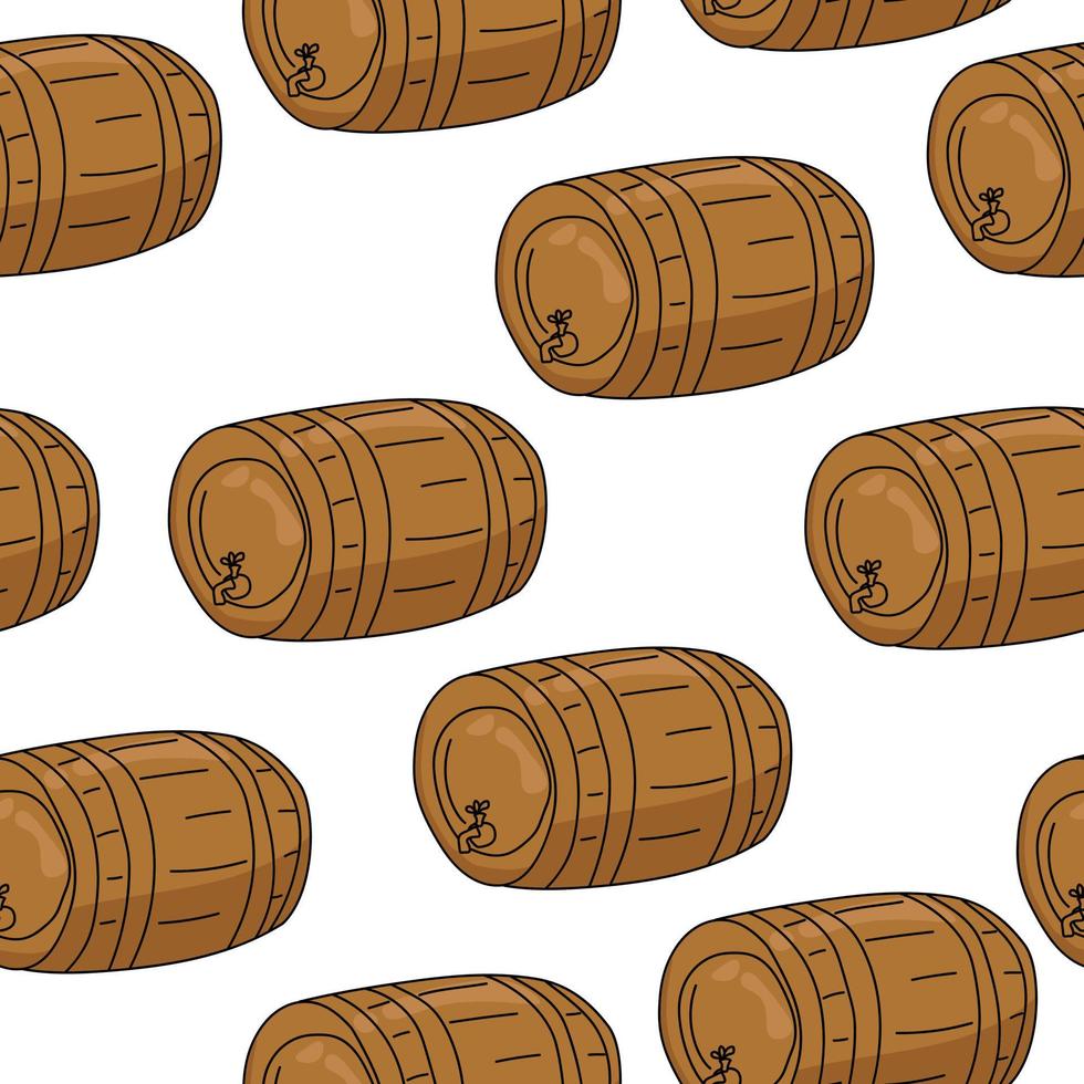 trä- fat brun Färg sömlös mönster, behållare för drycker på en vit bakgrund vektor