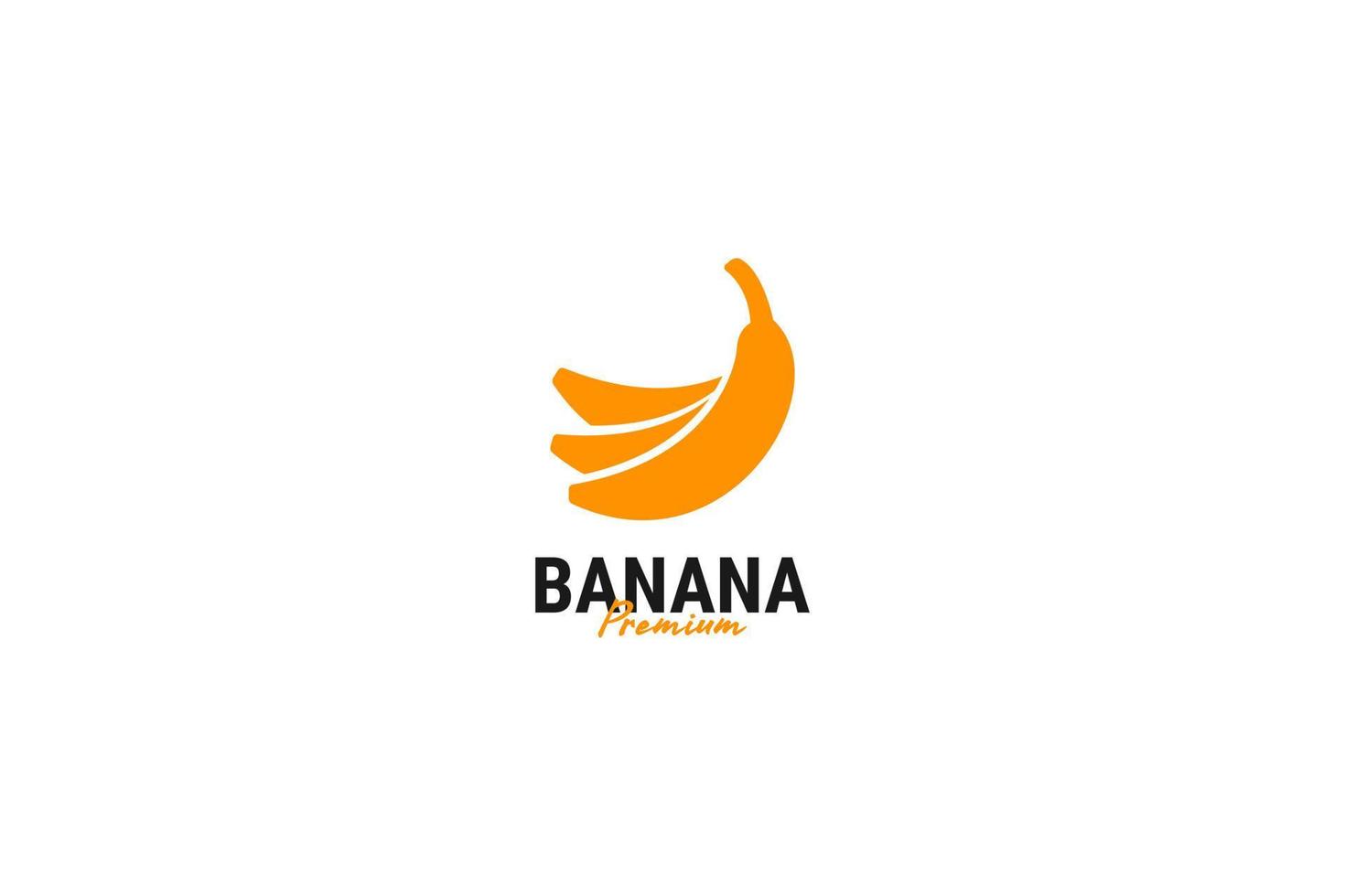 platt banan logotyp vektor design mall illustration