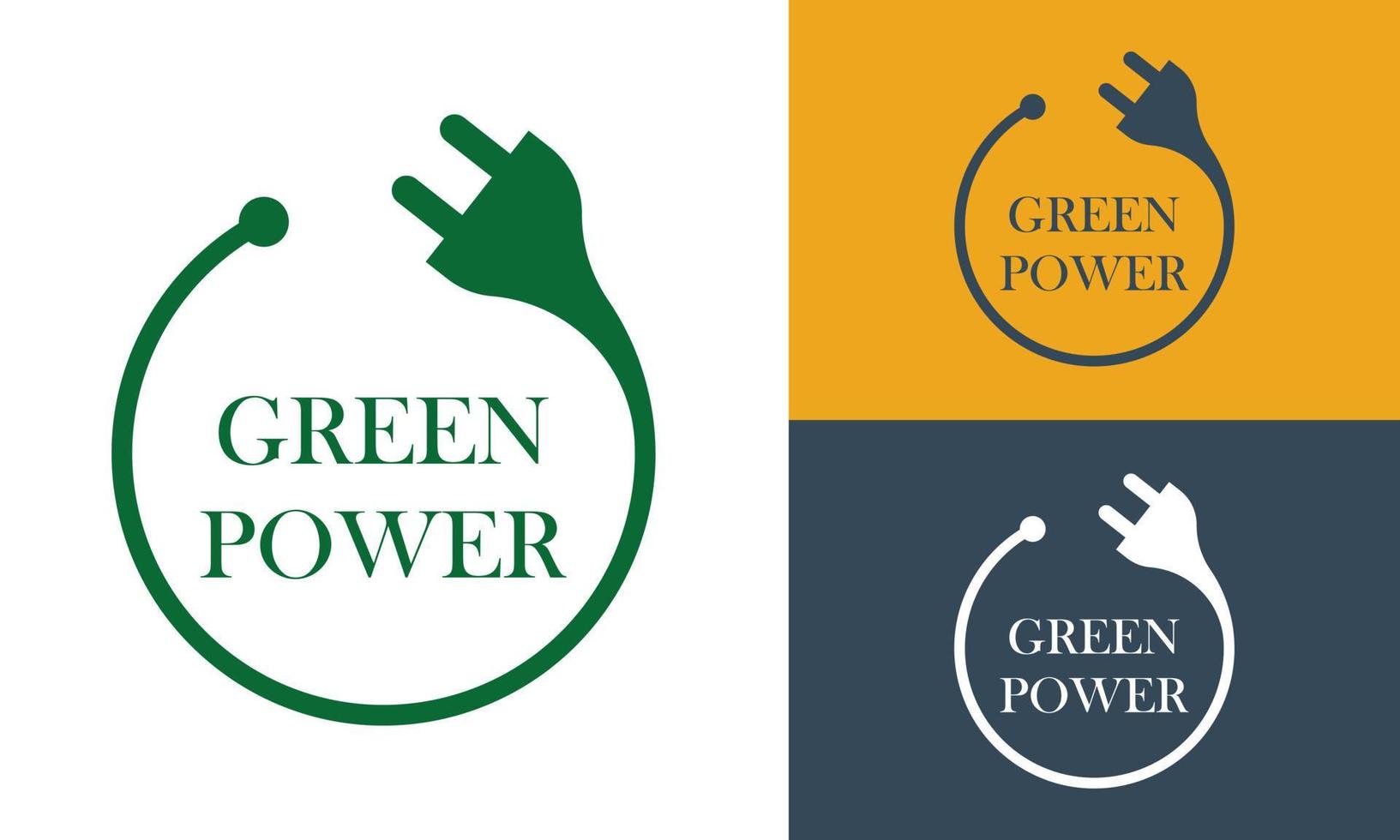 grön elektrisk kraft cirkulär logotyp ikon vektor
