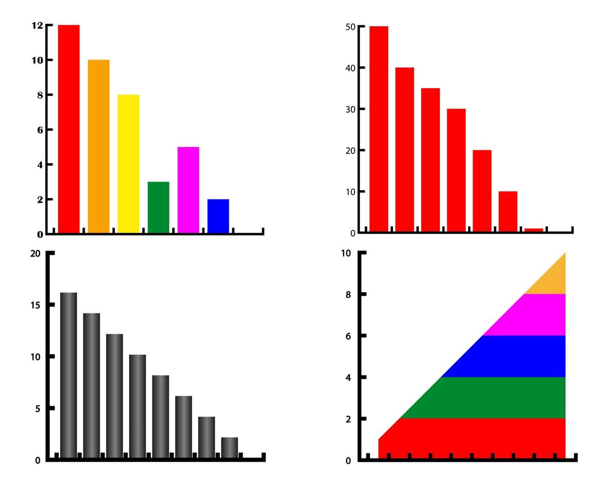 annorlunda diagram av annorlunda färger på en vit bakgrund vektor