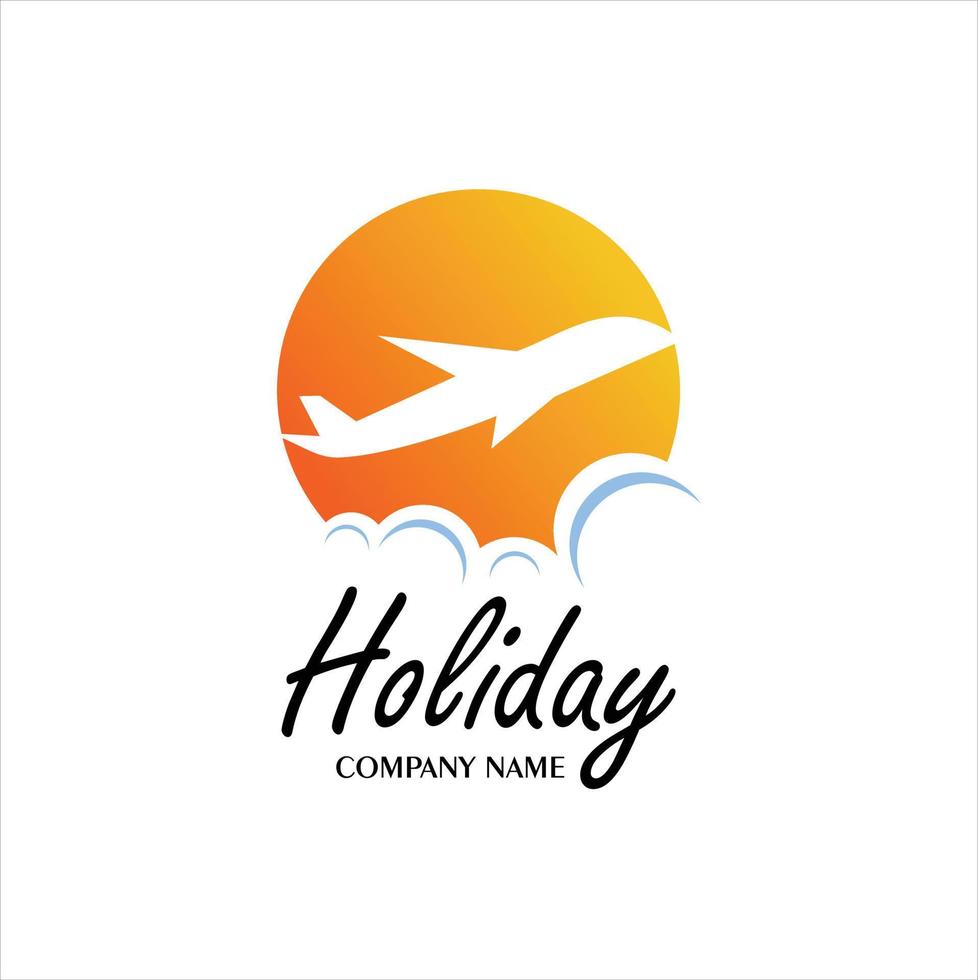 Urlaub Flugzeug Logo Design Illustration vektor