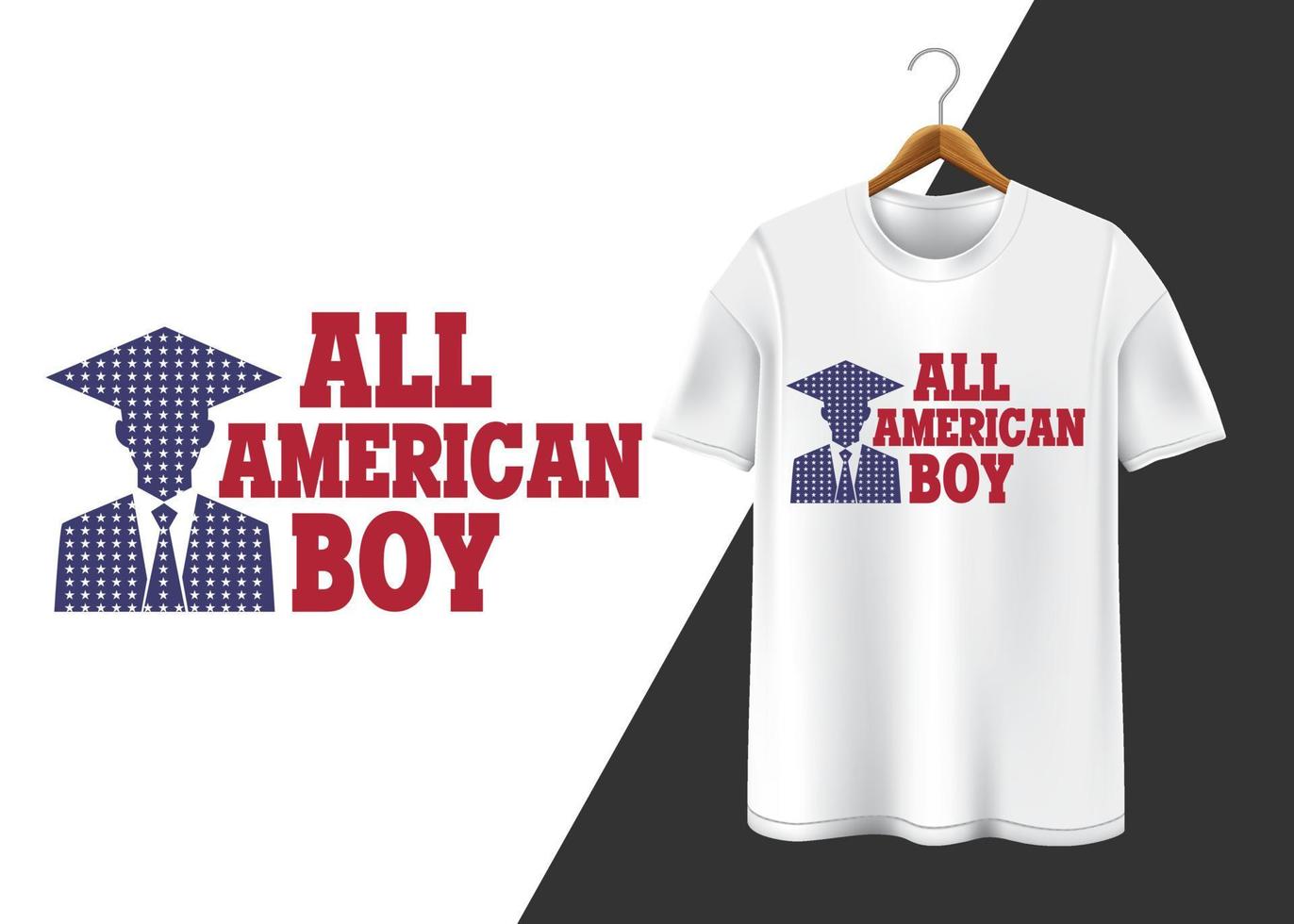 all amerikansk t-shirtdesign för pojke vektor