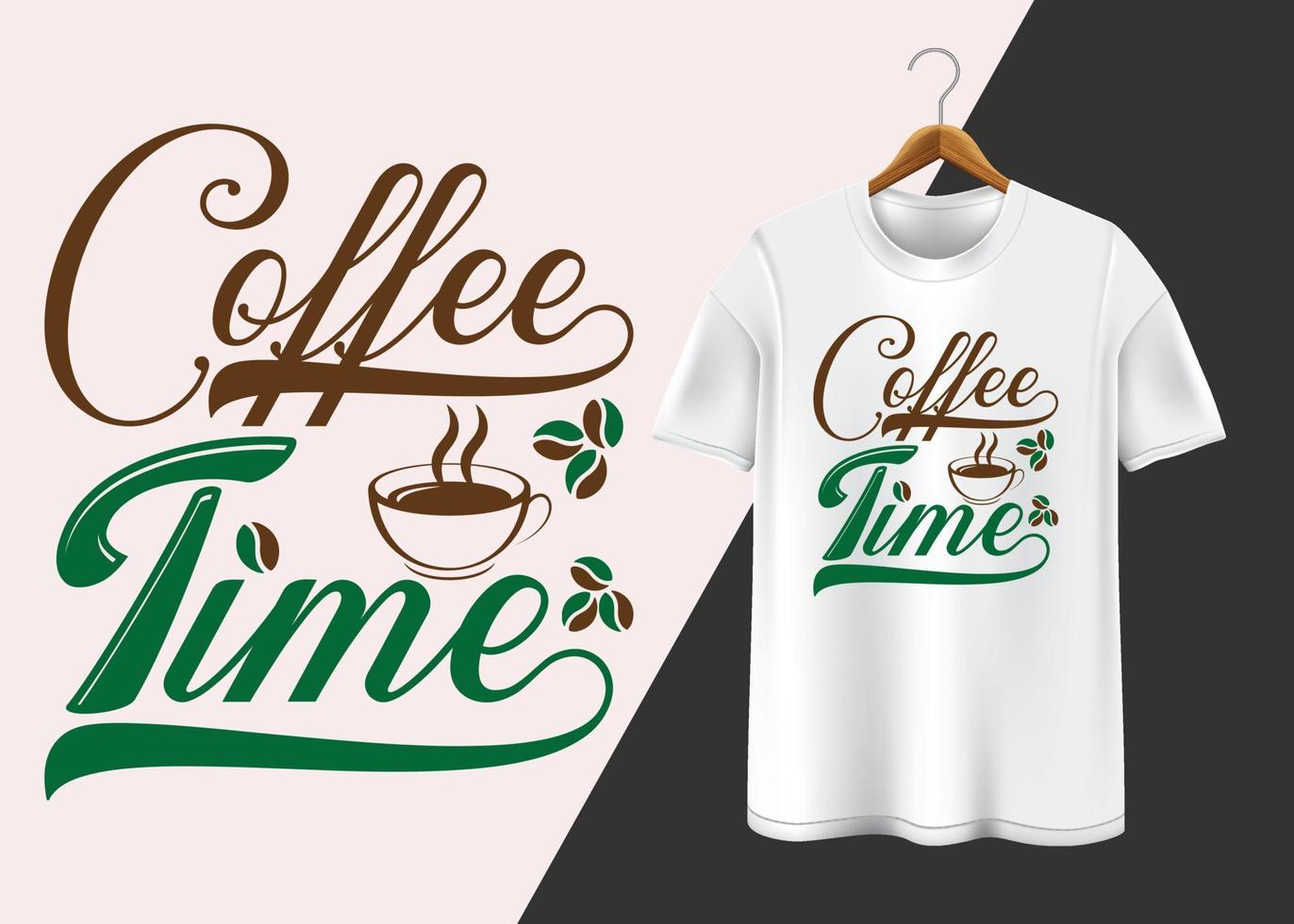 Kaffeezeit-Typografie-T-Shirt-Design vektor