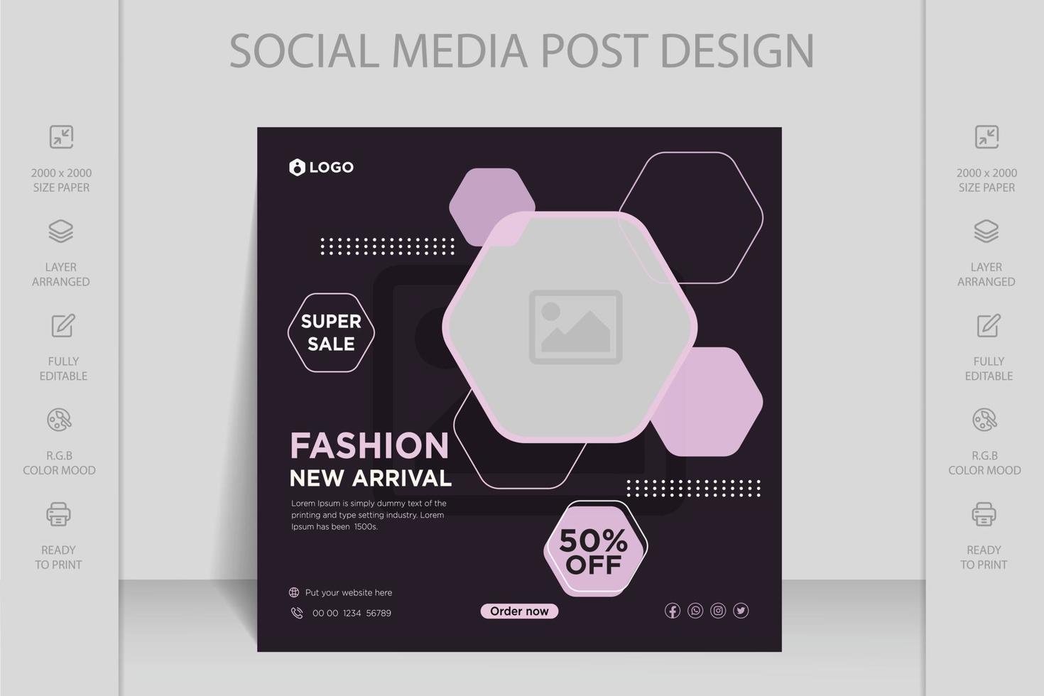 moderne dynamische instagram-, facebook- und social-media-post-web-banner-vorlage für den online-modeverkauf vektor