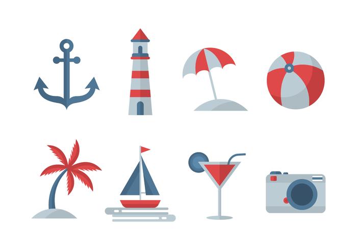 Free Beach-Vektor-Icons vektor