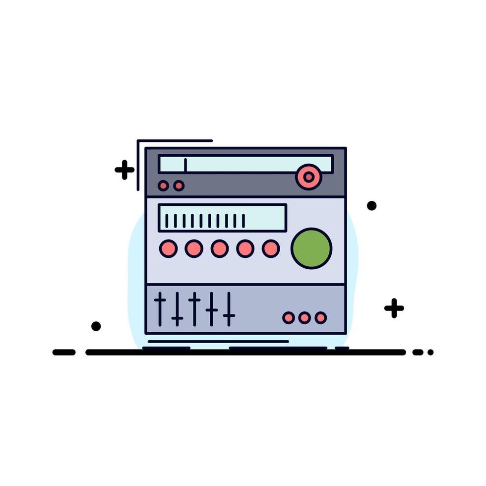 Rack-Komponentenmodul Tonstudio flacher Farbsymbolvektor vektor