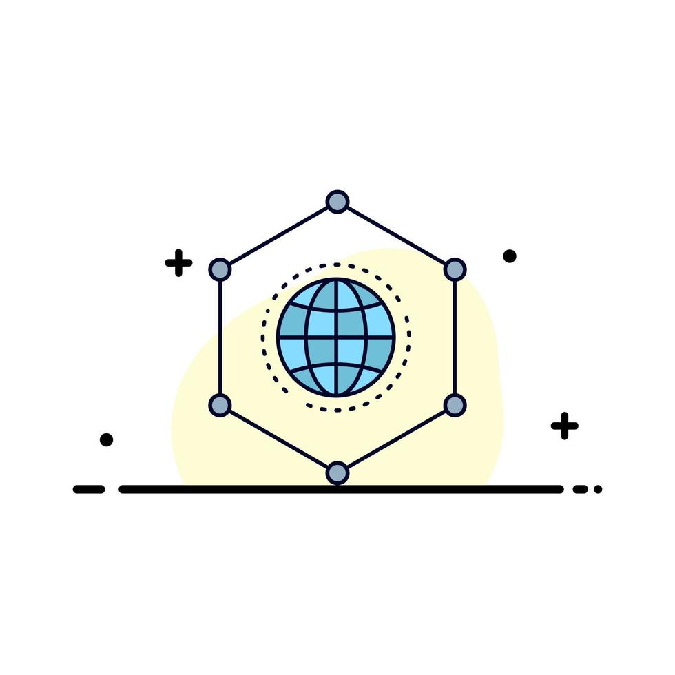 nätverk global data förbindelse företag platt Färg ikon vektor