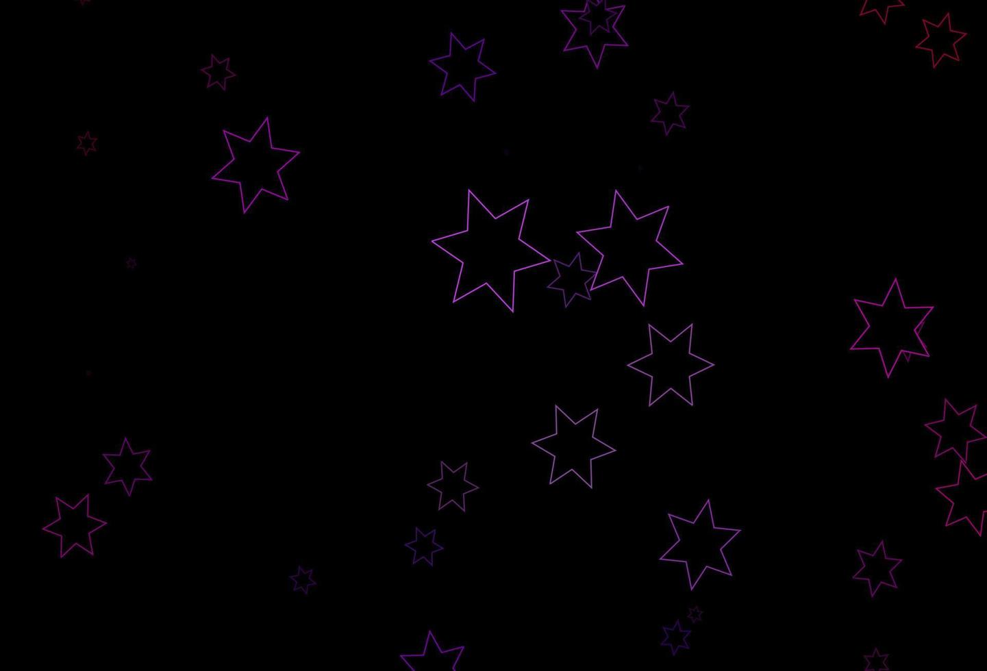 mörklila vektorbakgrund med färgade stjärnor. vektor
