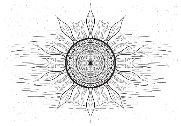 Freie Mandala Vector Sun Illustration