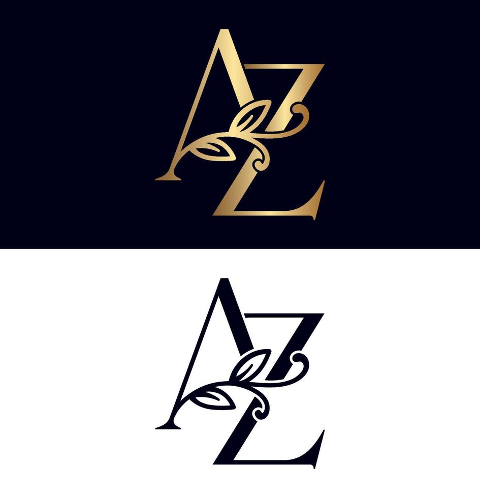 blommig logotyp az varumärke design vektor