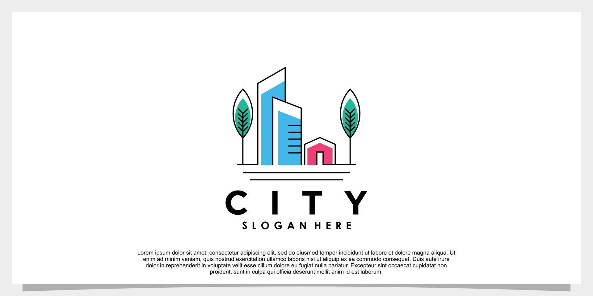 city logo design colorfuel mit kreativem konzept vektor