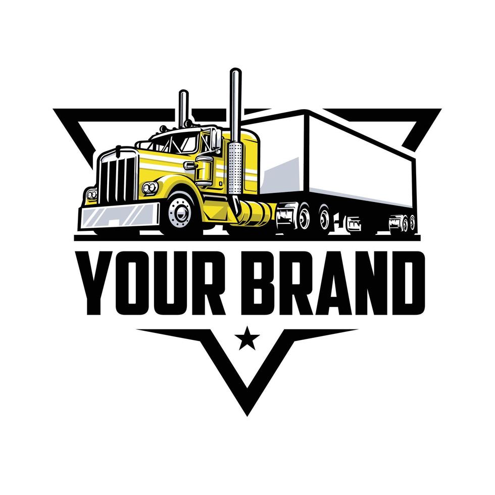 lastbilstransporter företag logotyp emblem vektor isolerat