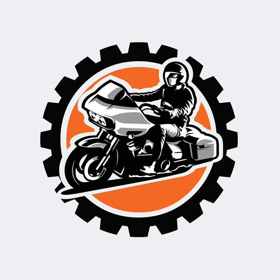 amerikan motorcykel stor cykel silhuett emblem bricka redskap vektor isolerat