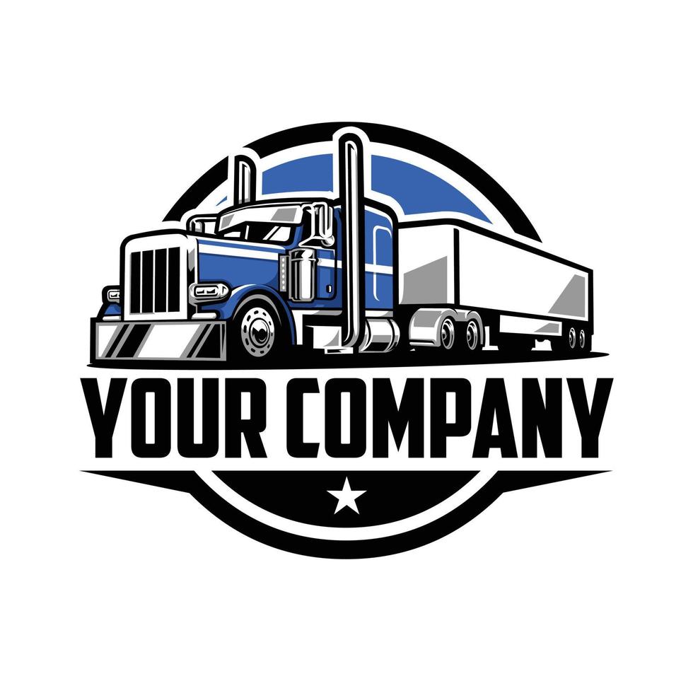 Logo-Emblem-Vektor der Premium-Speditionsfirma. am besten für das Logo der LKW- und Frachtindustrie vektor