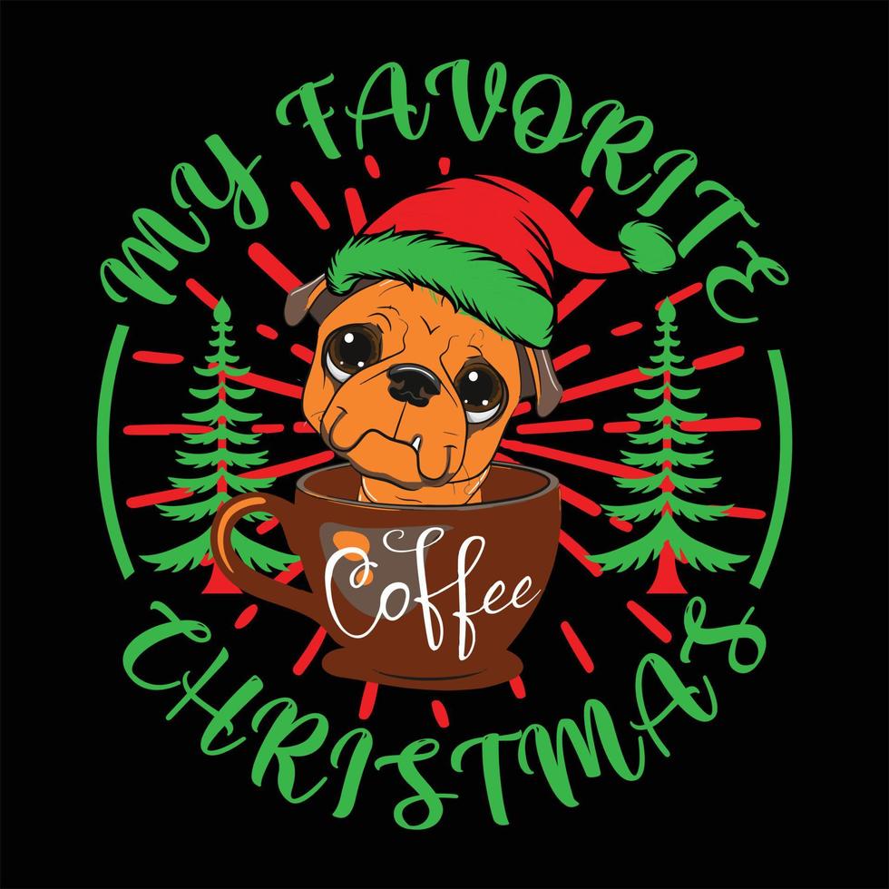 mein Lieblingskaffee-Weihnachtst-shirt vektor