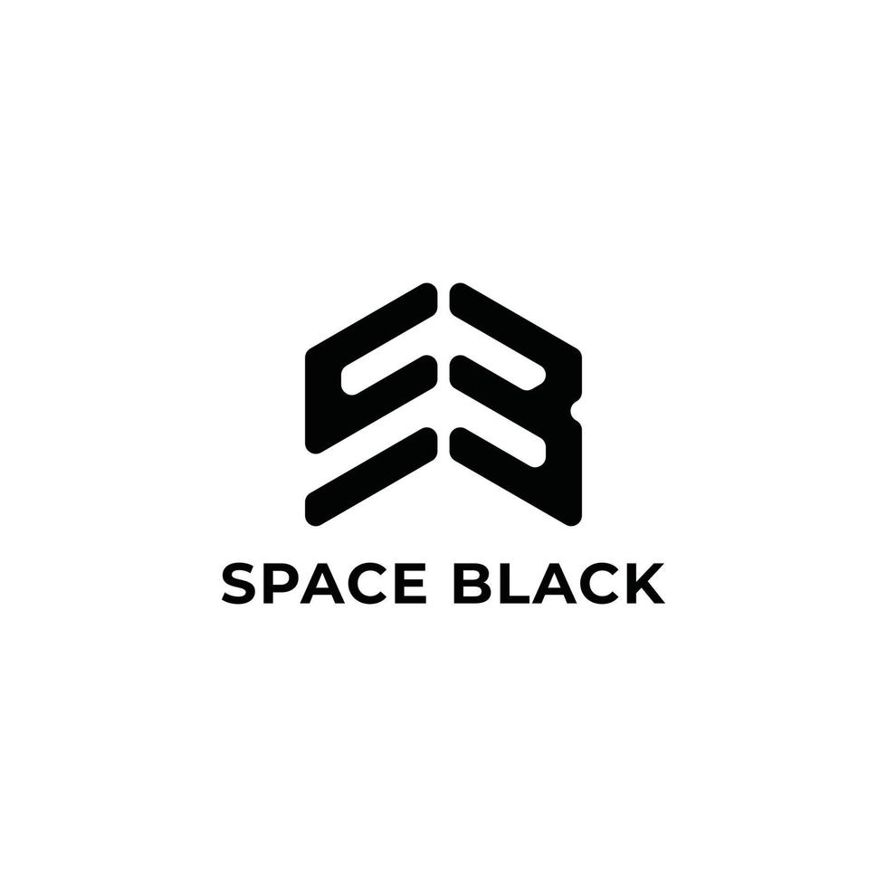 abstraktes anfangsbuchstabe sb oder bs logo in schwarzer farbe isoliert in weißem hintergrund angewendet für innenarchitektur geschäftslogo auch geeignet für die marken oder unternehmen haben den anfangsnamen bs oder sb. vektor