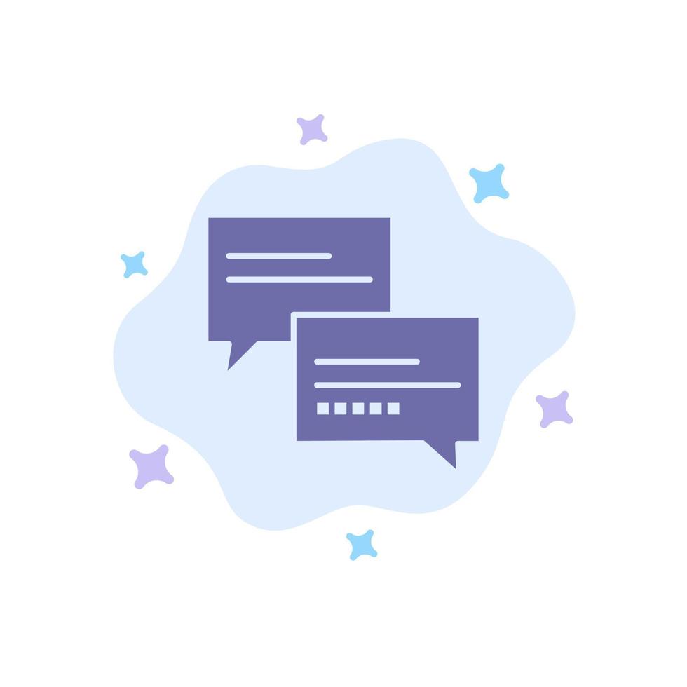 Chat-Kommentarnachricht Bildung blaues Symbol auf abstraktem Wolkenhintergrund vektor