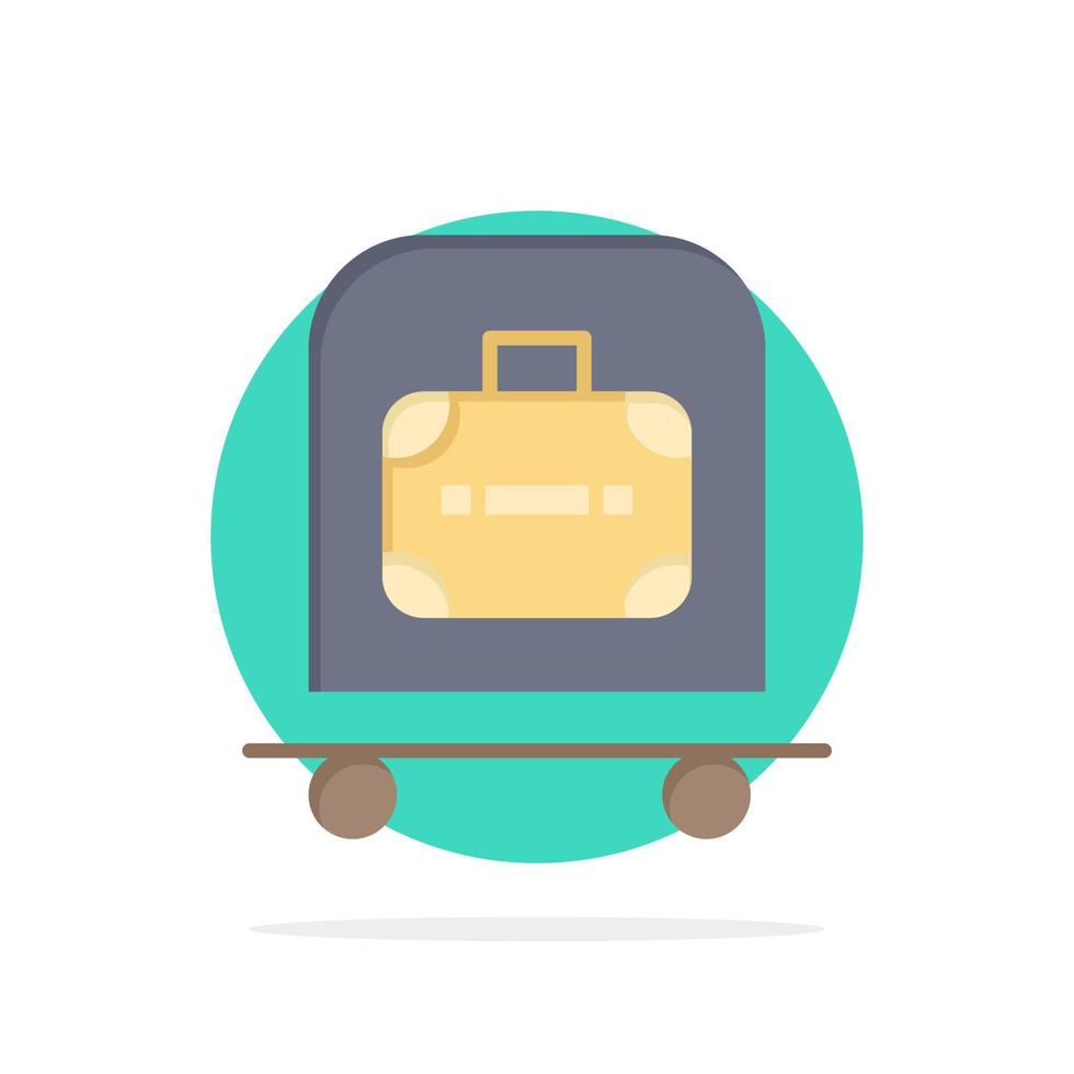 hotell bagage vagn väska abstrakt cirkel bakgrund platt Färg ikon vektor