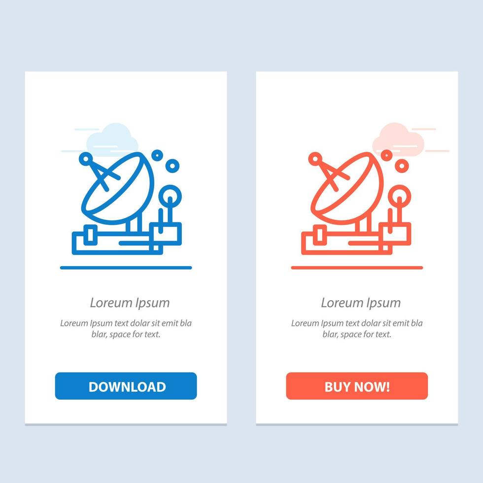 antenn kommunikation parabolisk satellit Plats blå och röd ladda ner och köpa nu webb widget kort mall vektor