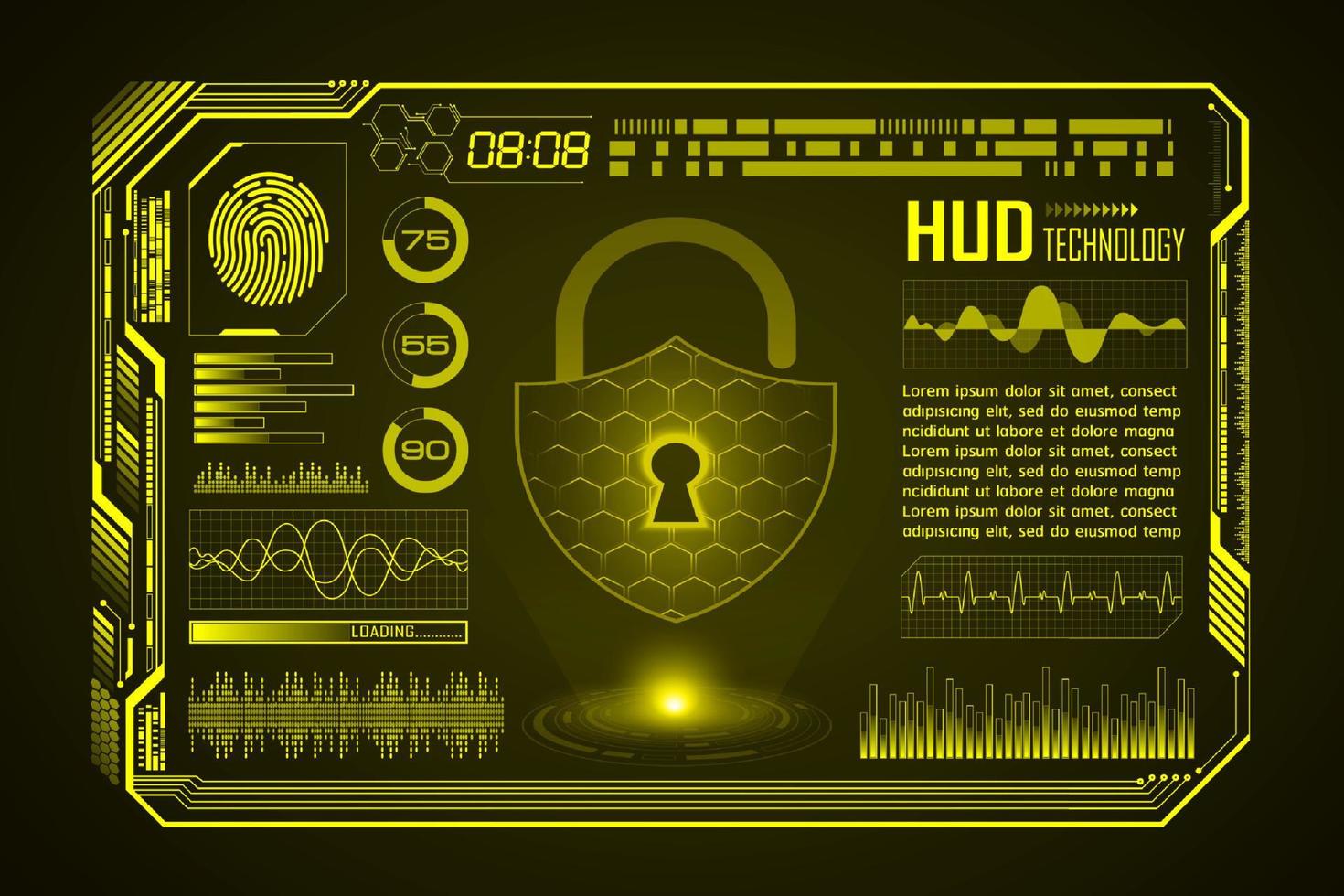 modern hud teknologi skärm bakgrund vektor