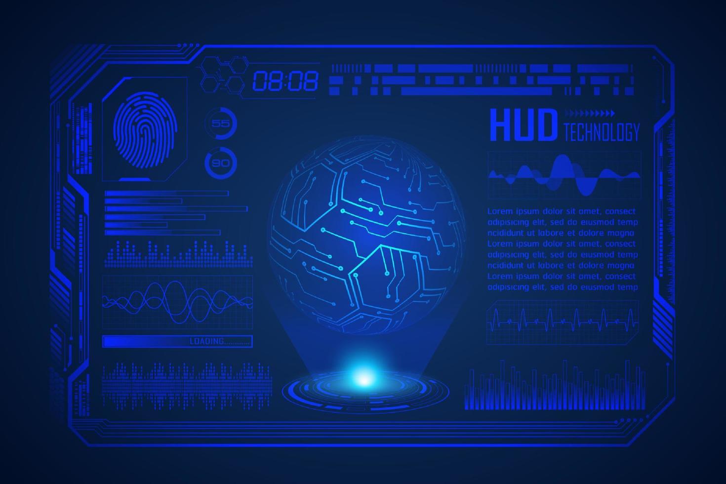 modern hud teknologi skärm bakgrund vektor