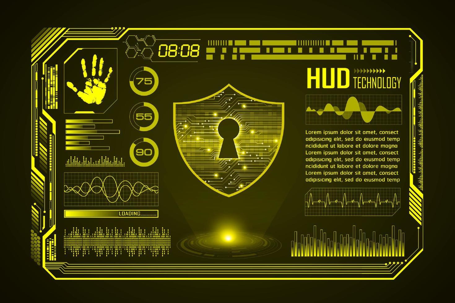 modern hud teknologi skärm bakgrund vektor