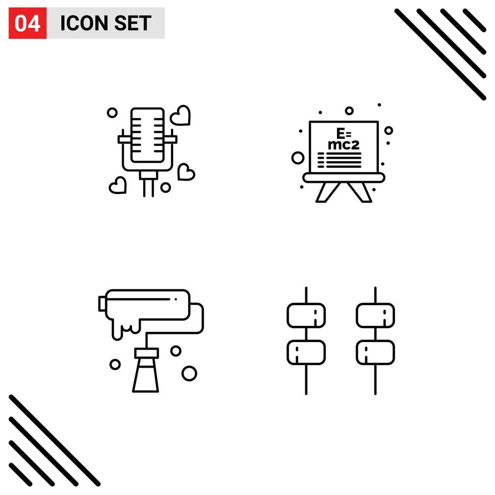 4 kreative Symbole moderne Zeichen und Symbole des Sprechens kreatives Hochzeitsformel-Design editierbare Vektordesign-Elemente vektor