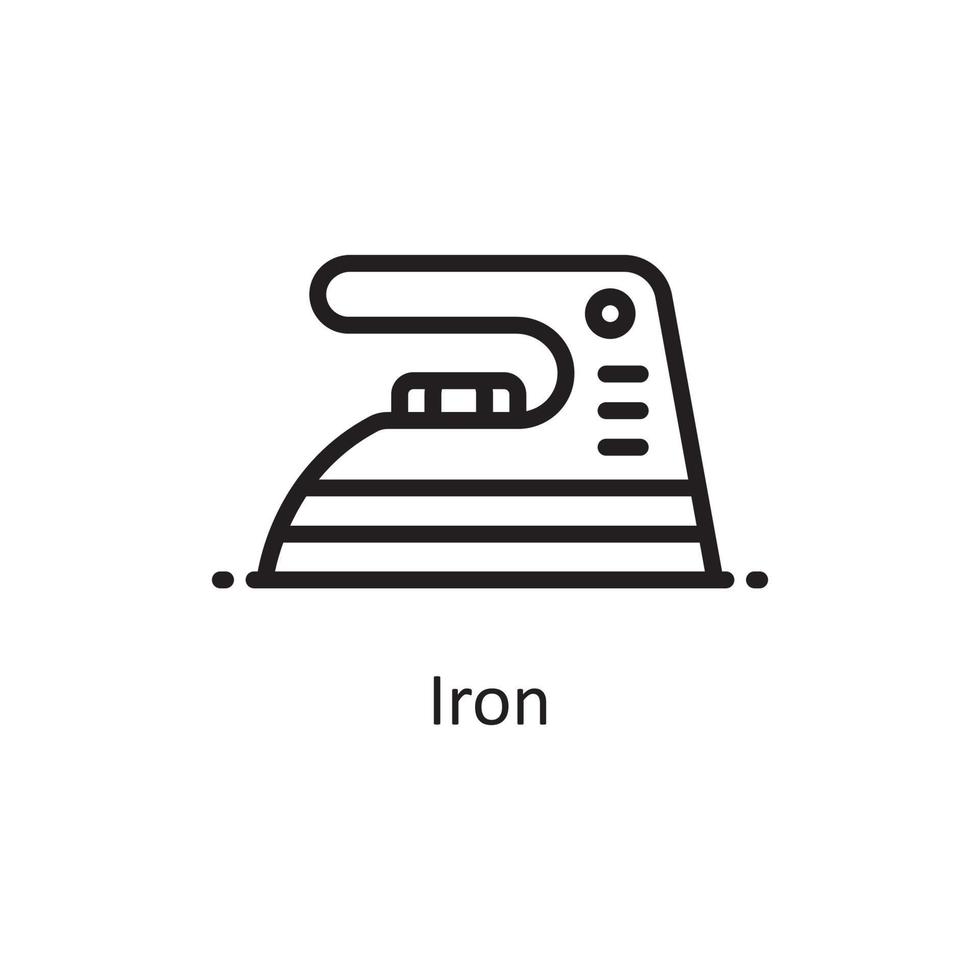 järn vektor översikt ikon design illustration. hushållning symbol på vit bakgrund eps 10 fil