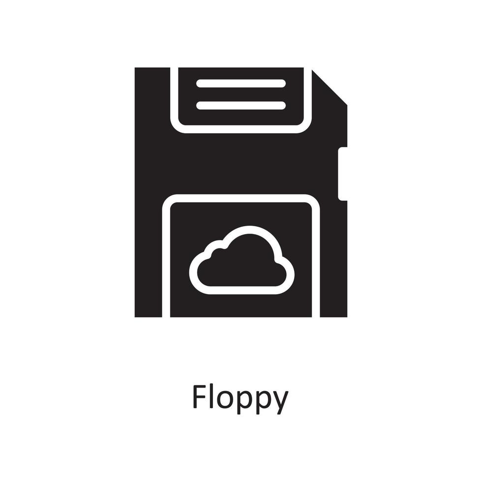 diskett vektor fast ikon design illustration. moln datoranvändning symbol på vit bakgrund eps 10 fil