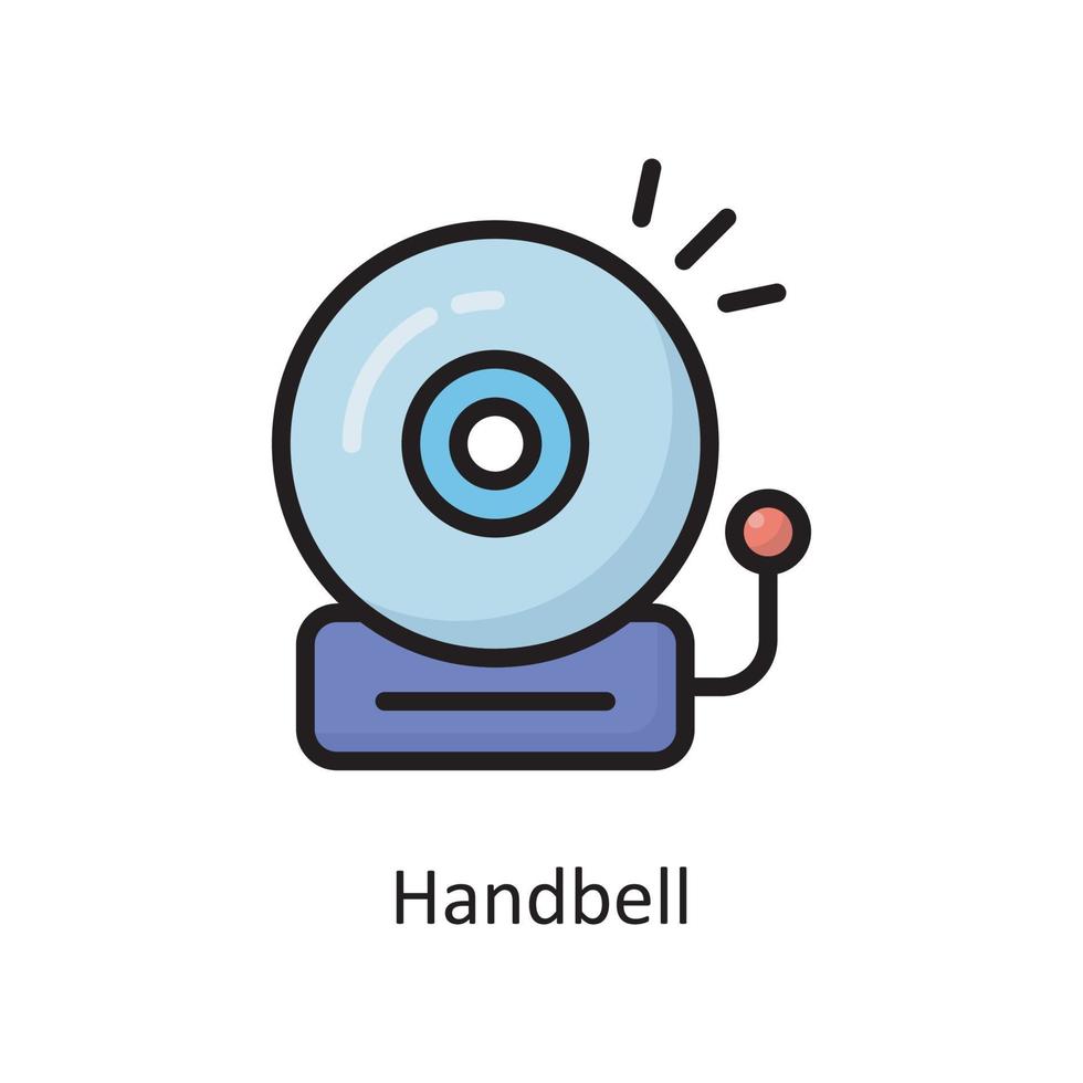 Handbell vektor fylld översikt ikon design illustration. hushållning symbol på vit bakgrund eps 10 fil