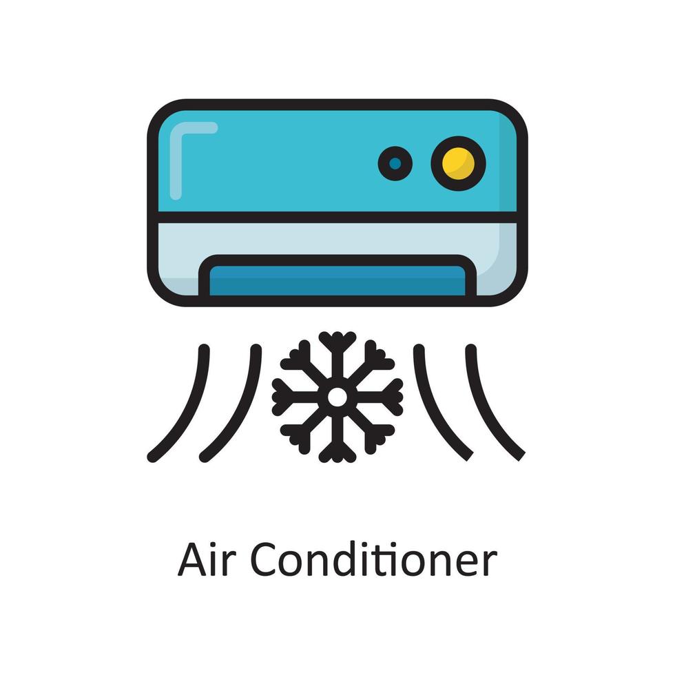 Klimaanlage Vektor gefüllt Umriss Icon Design Illustration. Housekeeping-Symbol auf weißem Hintergrund Eps 10-Datei