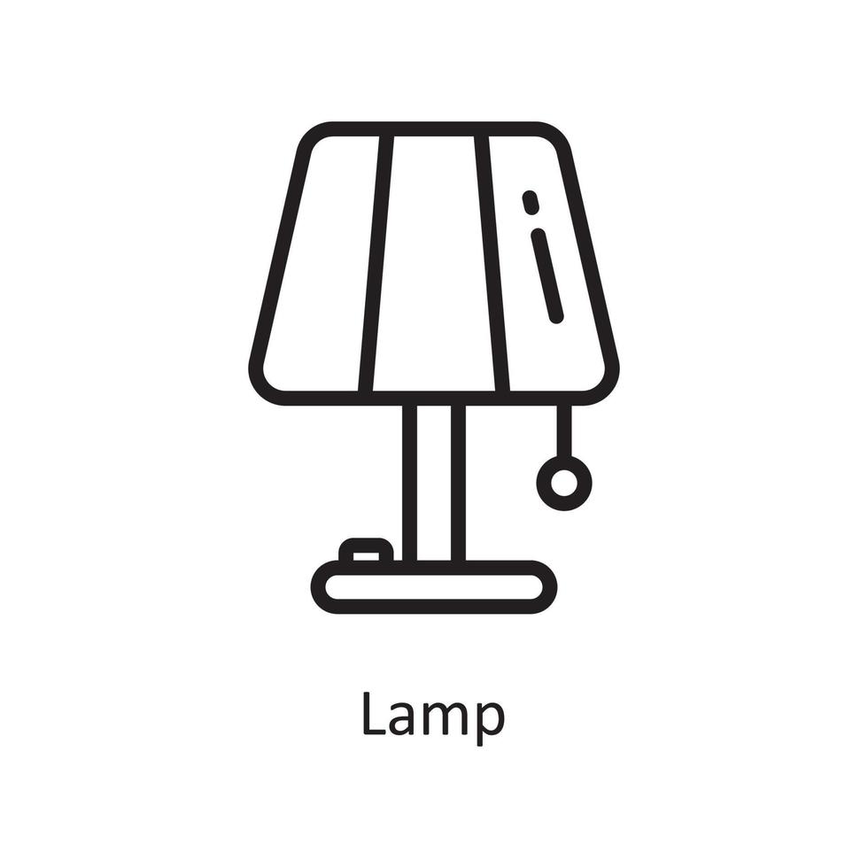 lampa vektor översikt ikon design illustration. hushållning symbol på vit bakgrund eps 10 fil