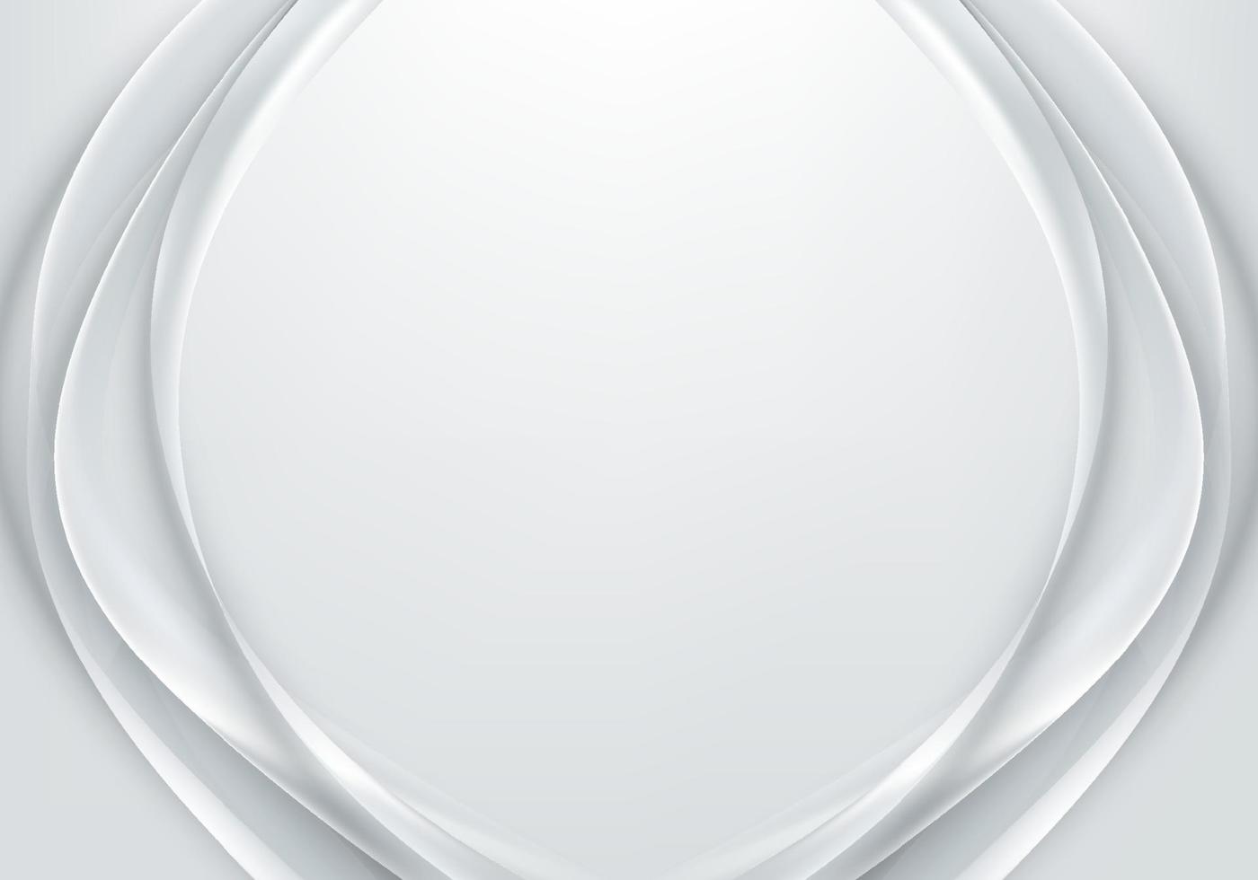 abstrakte weiße und graue Stoffsatin-Seide mit Schleifenlinie schöne weiche Hintergrundtextur Luxusstil vektor