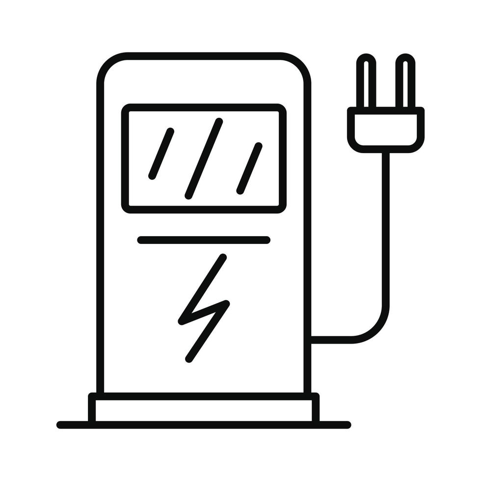 Symbol für Elektroauto-Ladestation, Umrissstil vektor