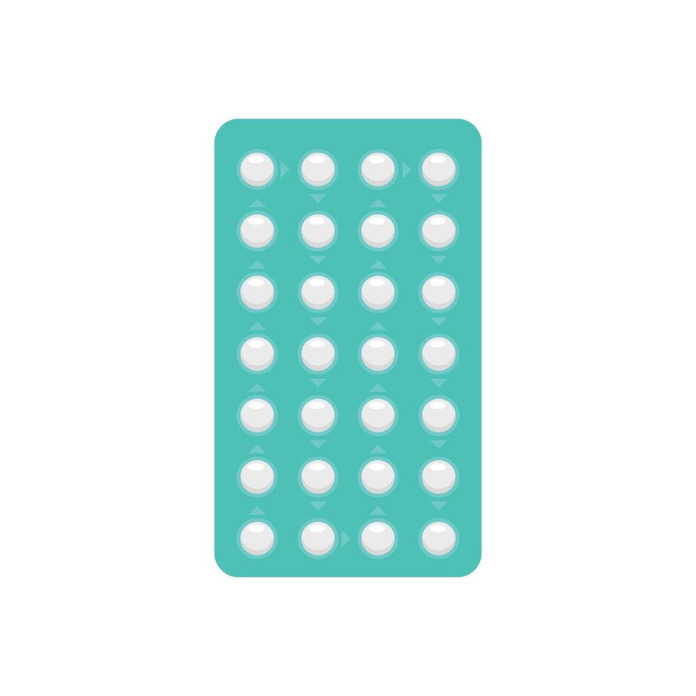 preventivmedel piller packa ikon, platt stil vektor