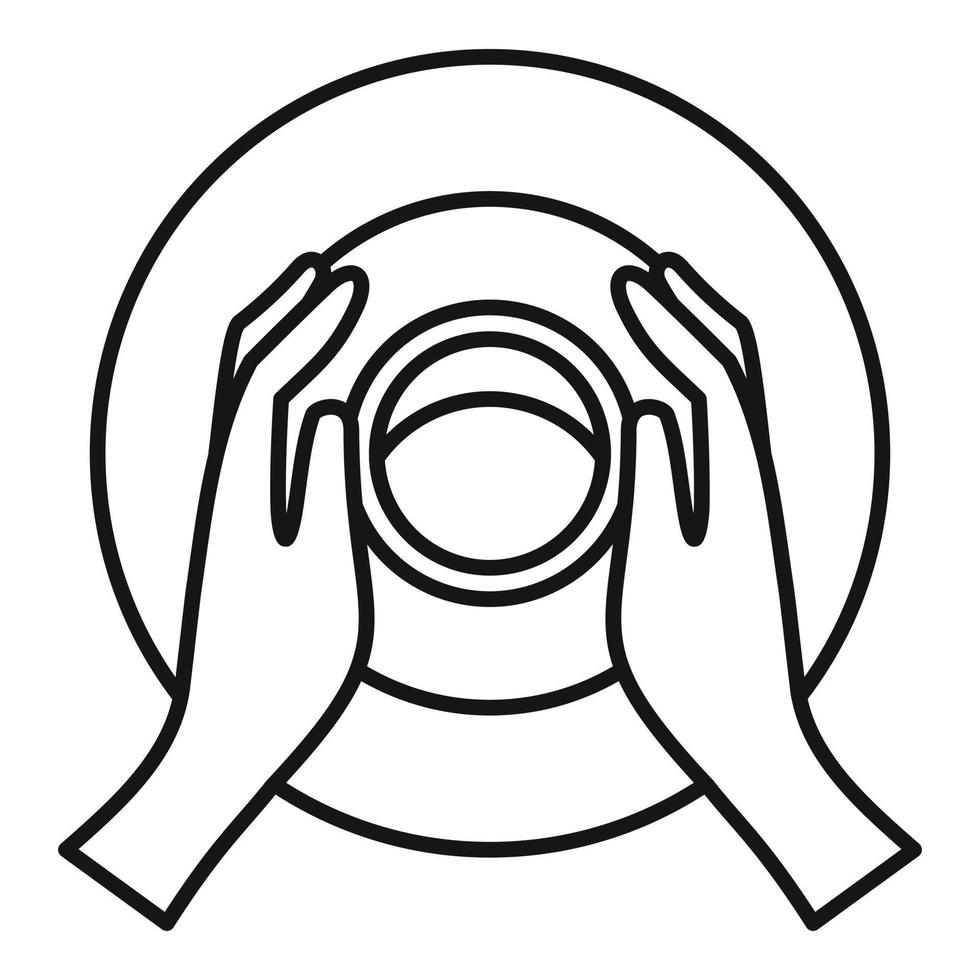 Hände Töpferrad-Symbol, Umriss-Stil vektor
