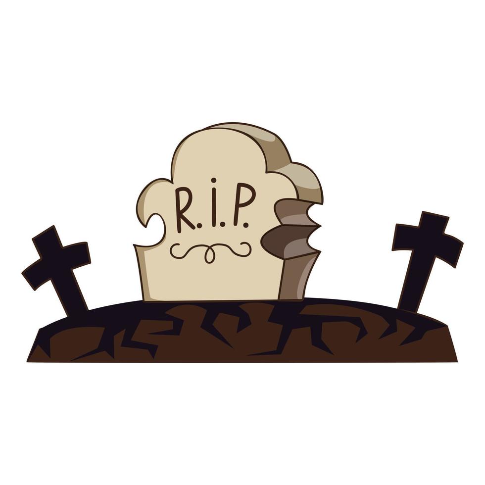 Friedhof Grab Symbol, Cartoon-Stil vektor