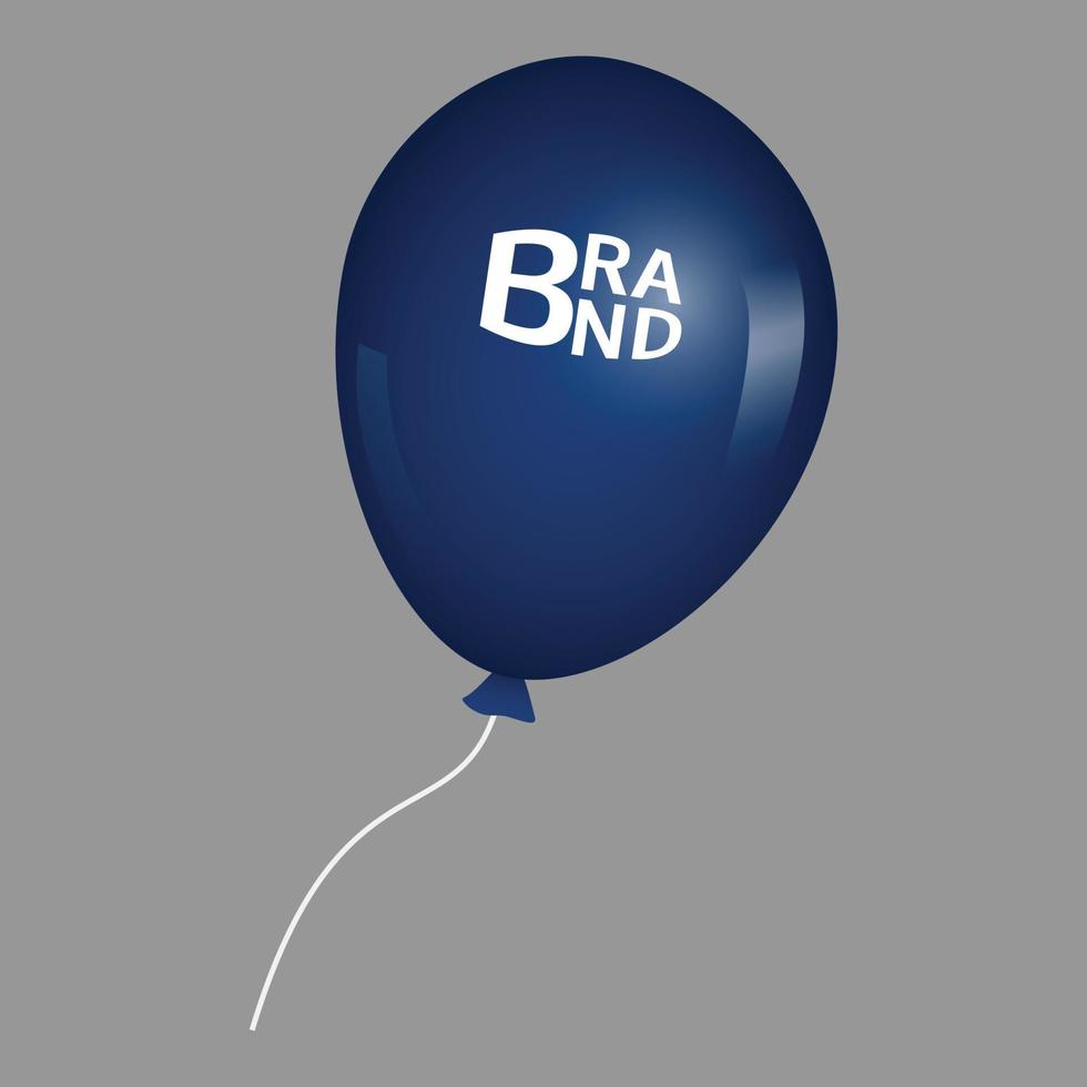 Blaues Luftballon-Symbol, realistischer Stil vektor
