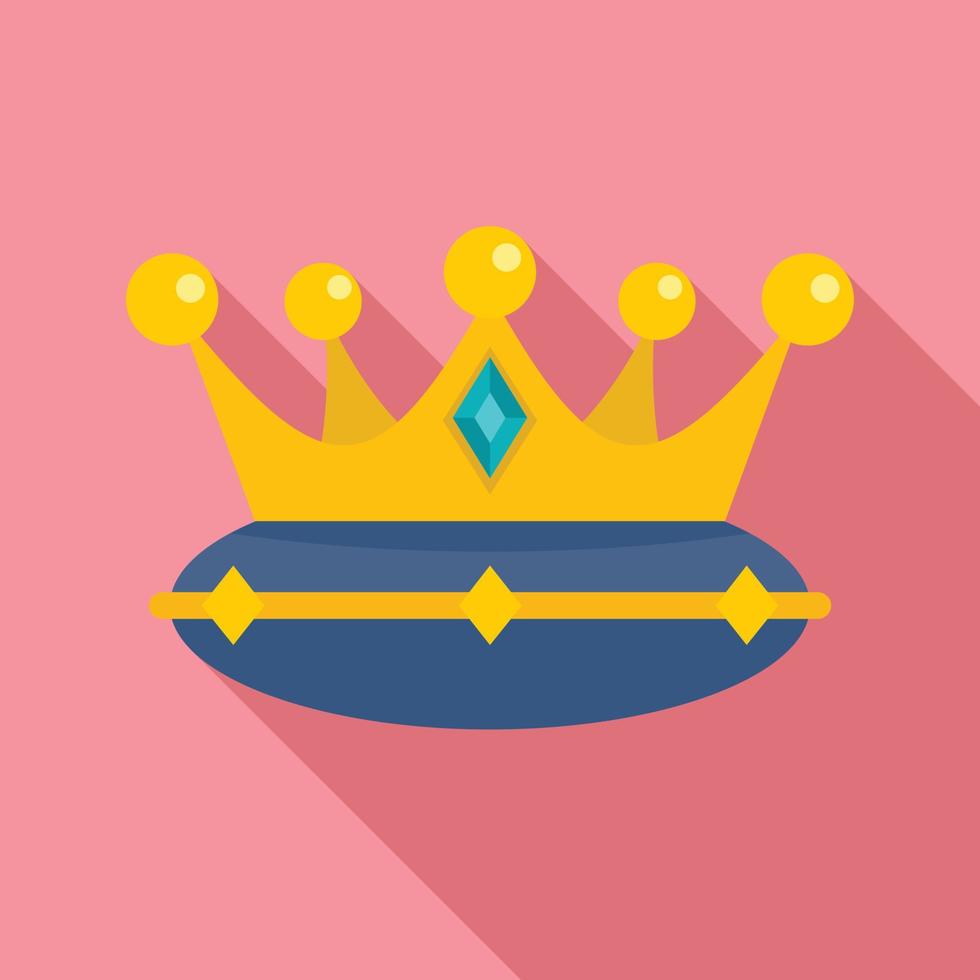 Queen-Krone-Symbol, flacher Stil vektor