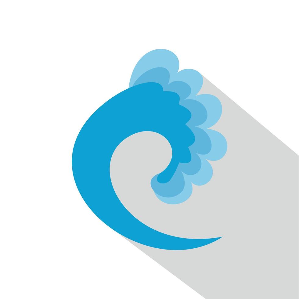 Wellen-Ozean-Symbol, flacher Stil vektor