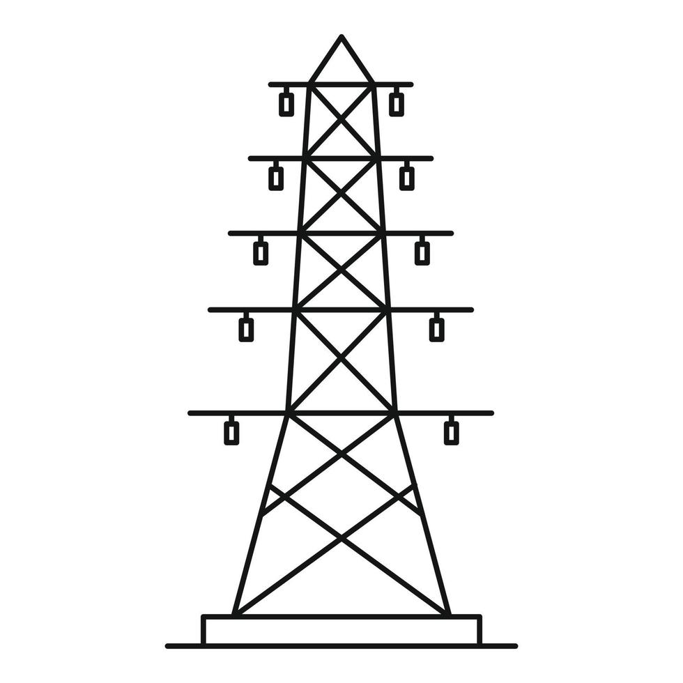 Strommast-Symbol, Umrissstil vektor