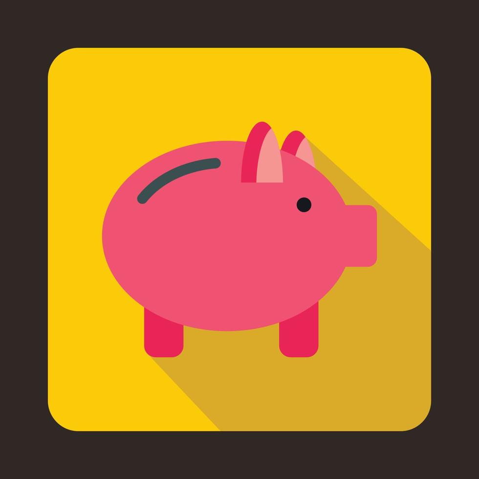 Sparschwein-Symbol im flachen Stil vektor