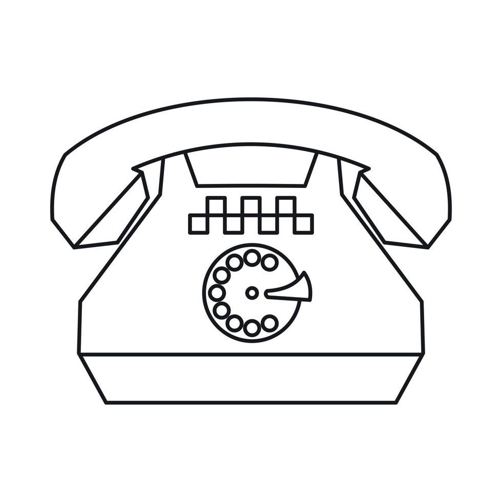 Taxi-Telefon-Symbol, Umriss-Stil vektor