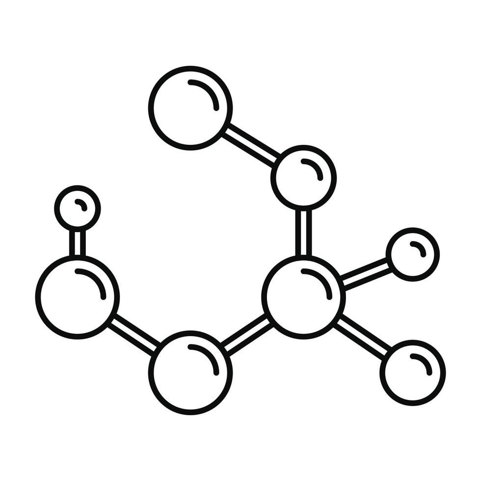 molekyl formel ikon, översikt stil vektor