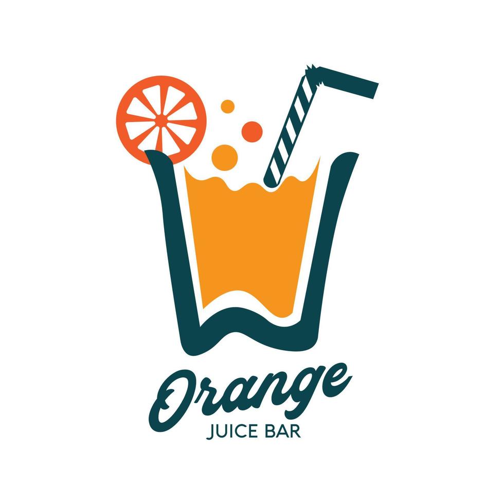 friska juice dryck, Bra för juice bar logotyp och klistermärke design vektor