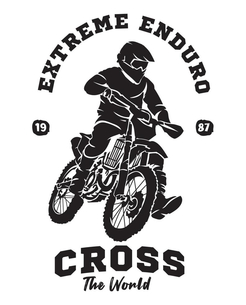 Enduro-Motocross-Vektorillustration, perfekt für T-Shirt-Design und Event-Logo vektor