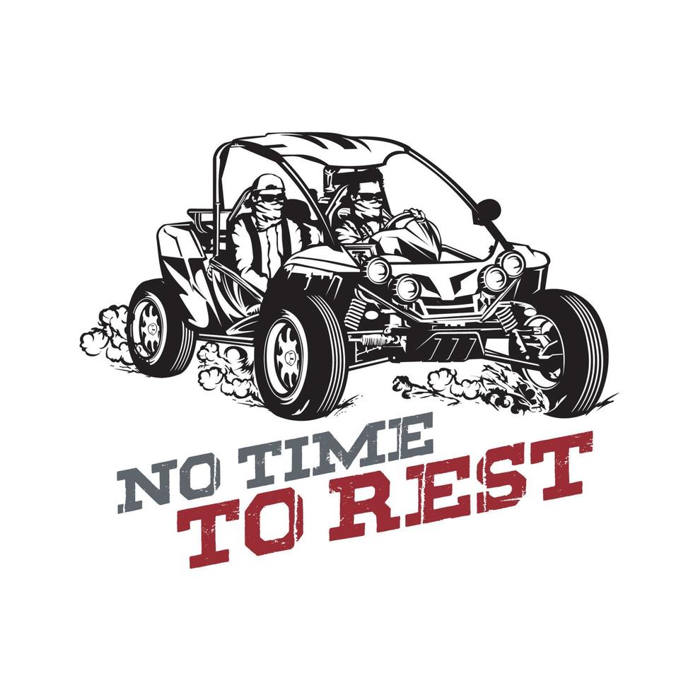 buggy- und utv-rennabenteuer-vektorillustrationslogo, perfekt für touren und rennveranstaltungslogo auch t-shirt-design vektor