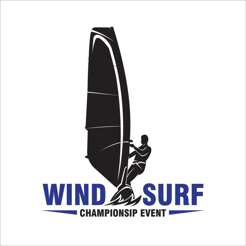 Windsurfen, Vektorgrafik-Logo-Design, perfekt für Team- und Meisterschafts-Event-Logo vektor