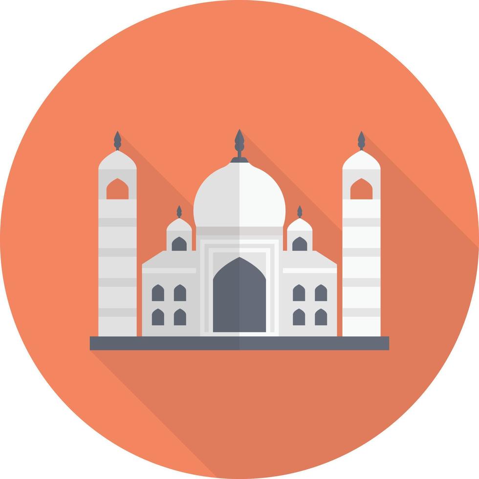 taj mahal-vektorillustration auf einem hintergrund. hochwertige symbole. vektorikonen für konzept und grafikdesign. vektor