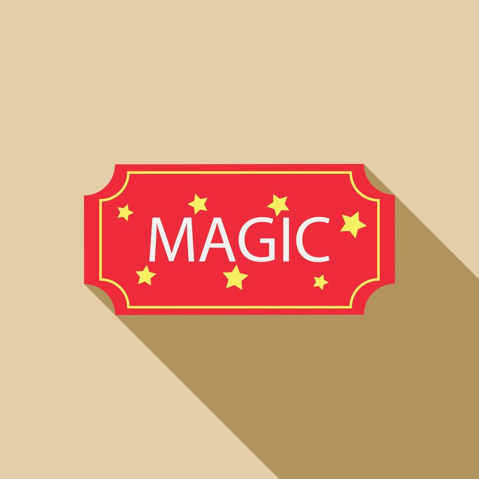 Red Magic Show Ticket-Symbol, flacher Stil vektor
